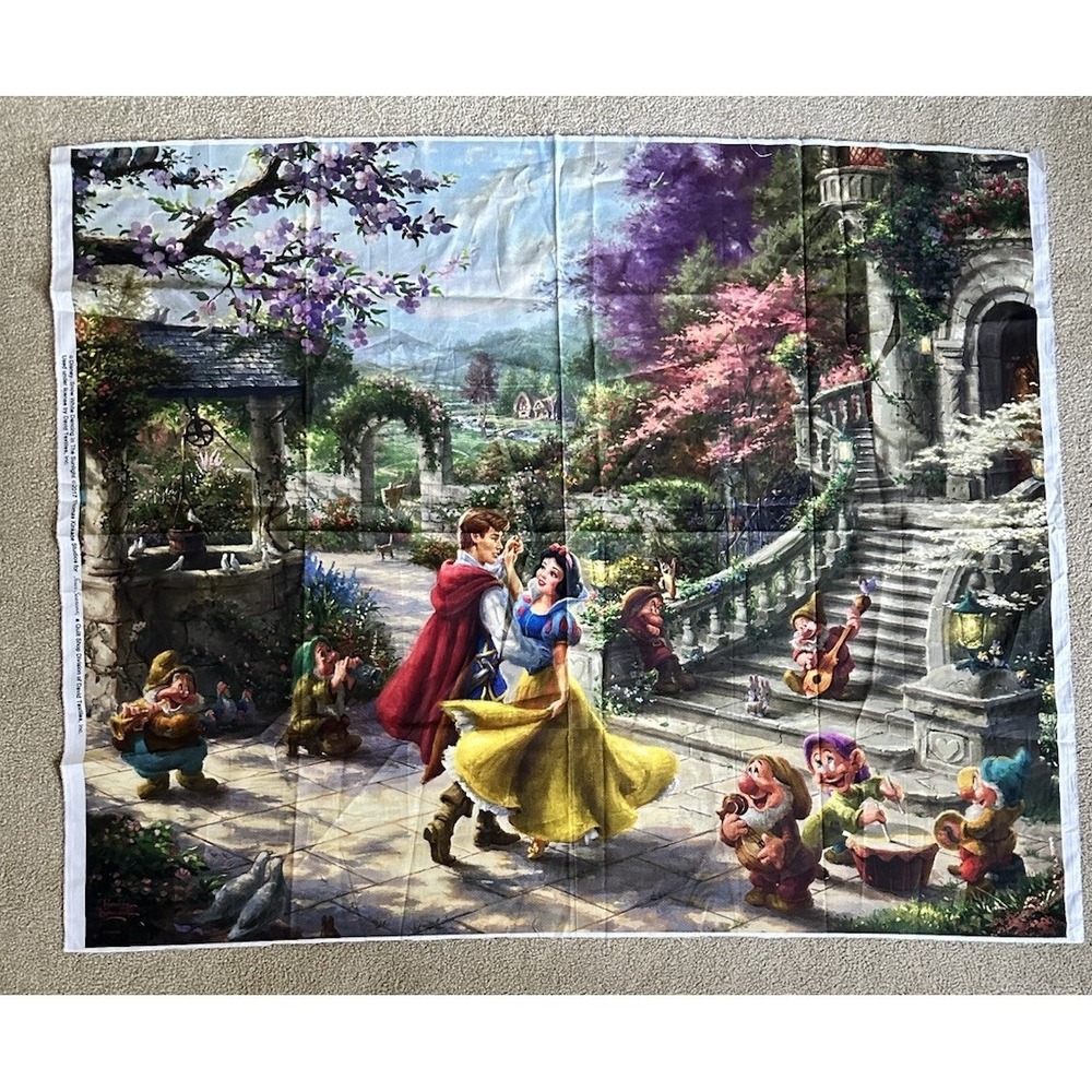 Snow White Dancing In The Sunlight Fabric Panel Disney X Thomas‎ Kinkade Studios